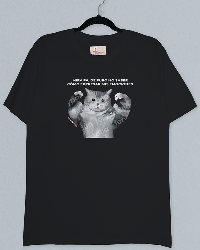 Playera Gato gym-BF
