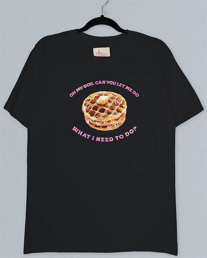 Waffles T-shirt M pink, M black