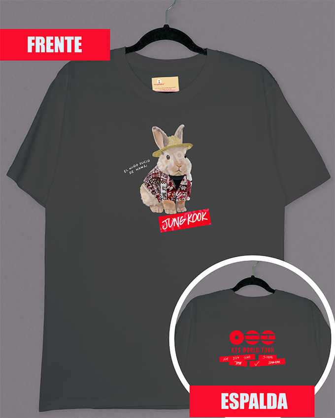 Jungkook's dirty Hawaiian boy t-shirt + logo on the back