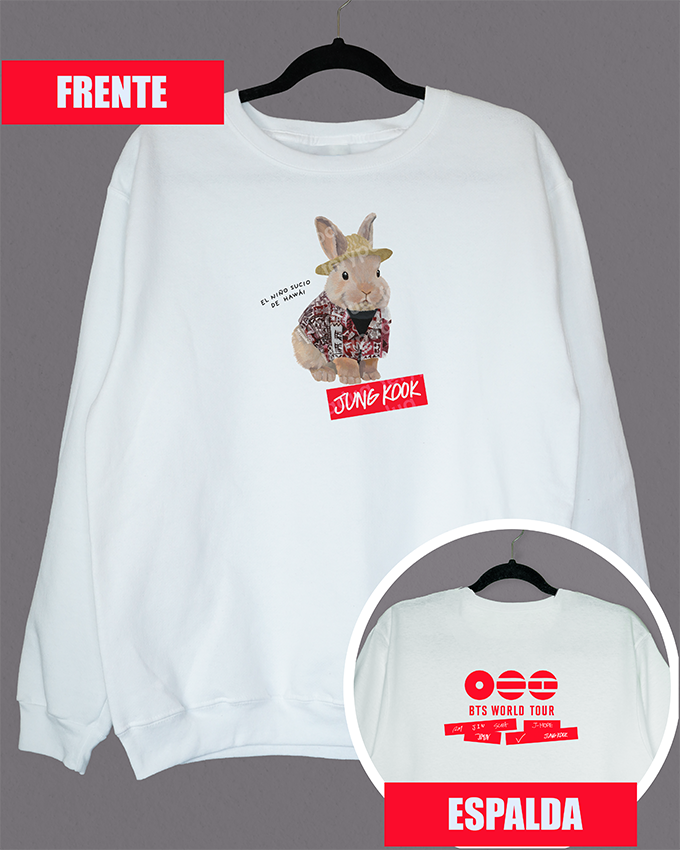 Jungkook the dirty boy from Hawaii sweatshirt + logo on back