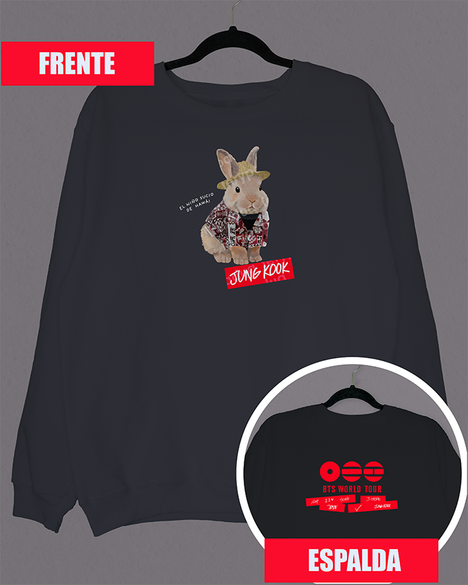 Jungkook the dirty boy from Hawaii sweatshirt + logo on back