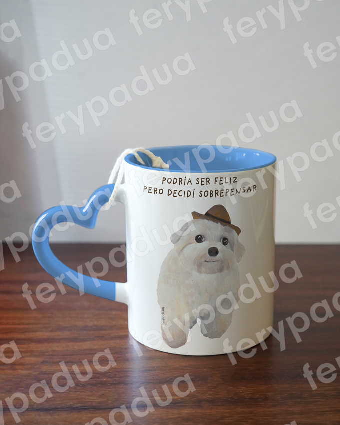 Taza asa corazón Perro sobrepensar