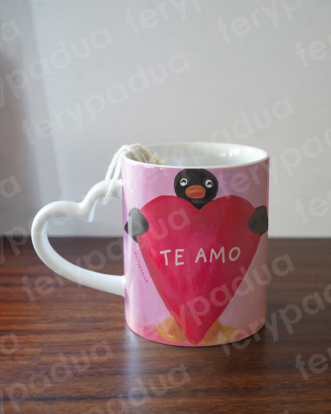 Heart handle mug I love you